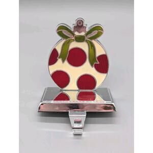 Metal Painted Holiday Christmas Ornament Bulb Stocking Holder Mantle